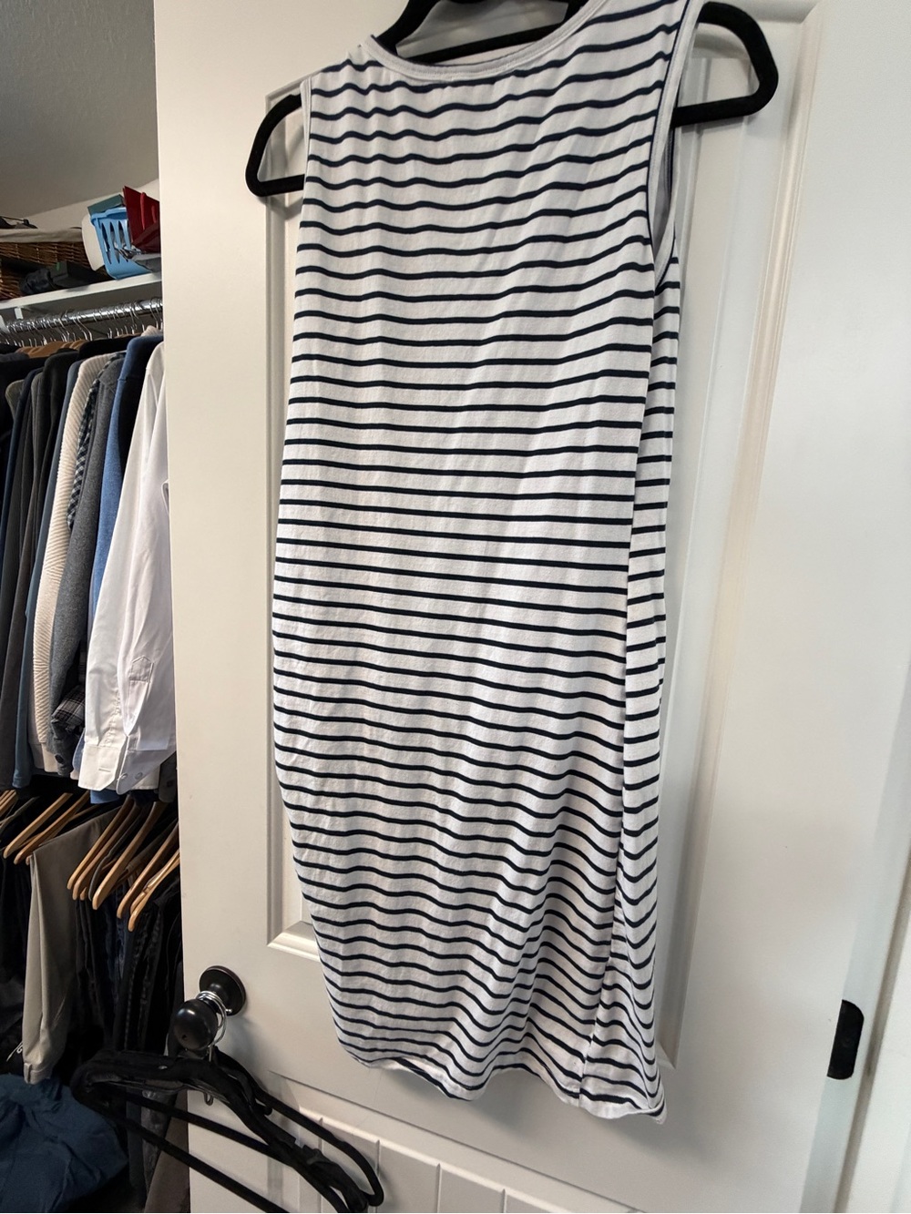 Sleeveless Striped Midi Skirt in White and Black